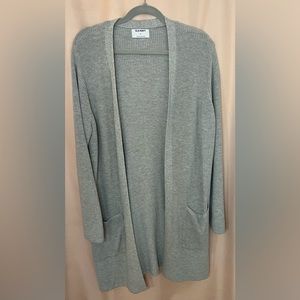 Old Navy Women’s Textured Shaker-Stitch Long-Line Sweater XL Light Grey